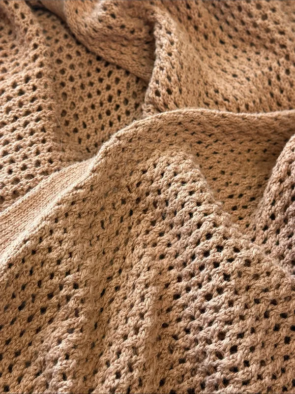 Universal Threads Crochet Lightweight Cotton Rust Long Cardigan BOHO COTTAGECORE - Image 11