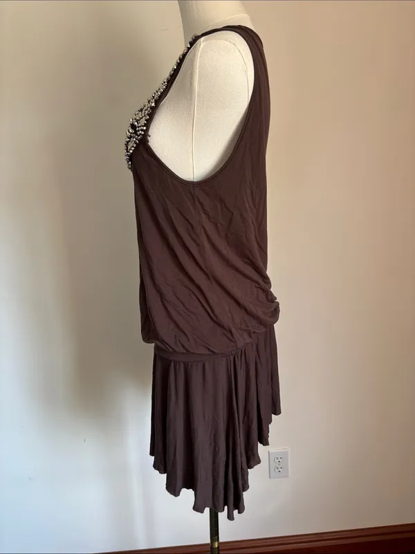 Cache Embellished Brown Mini Dress - Image 2