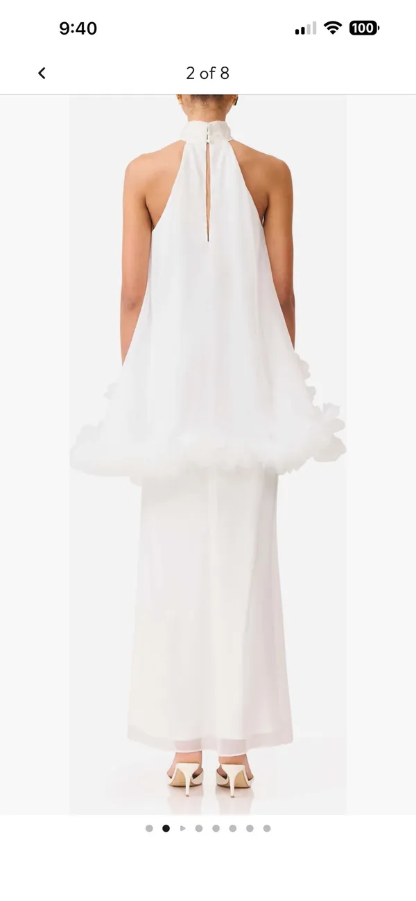 Elliatt Poppy Tiered Sleeveless Gown White - Image 3