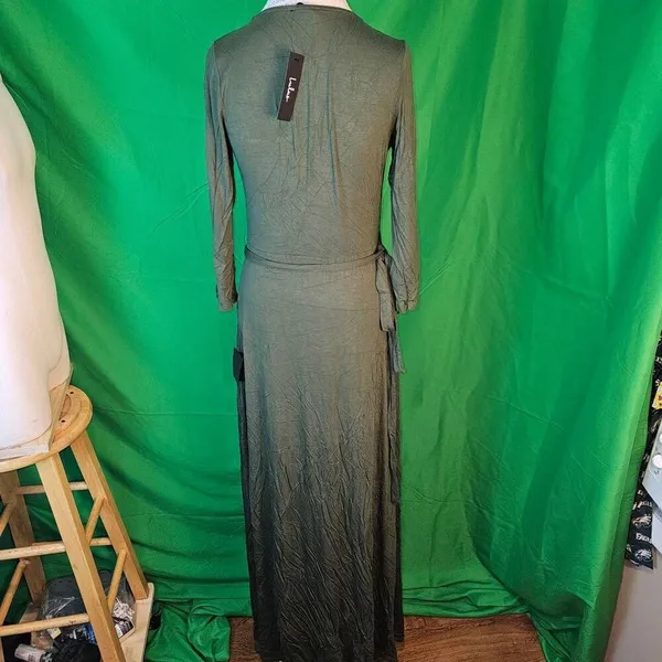 NWT‎ Lulu's Womens Olive Green Wrap Maxi Dress Large - Image 2