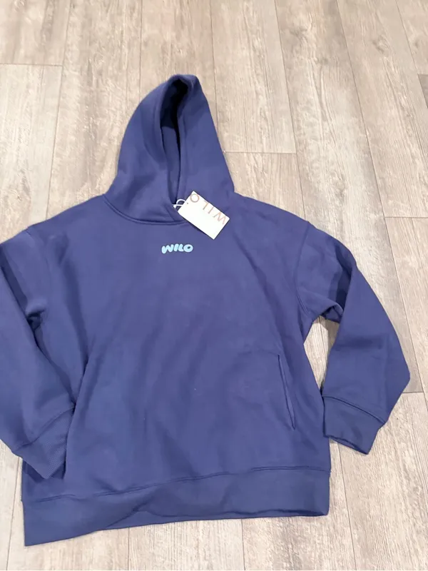 WILO Wellness Club Navy Hoodie with Light Blue Back Graphic - Image 5