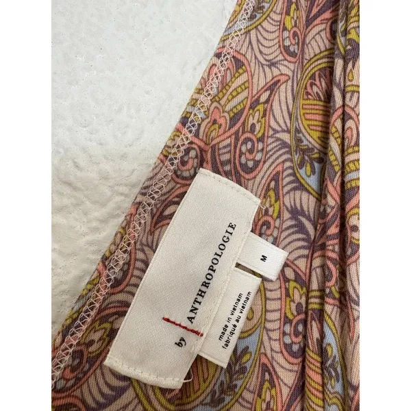 Anthropologie Matilda Ruffled Jumpsuit Size Medium Floral Jersey Bohemian - Image 6