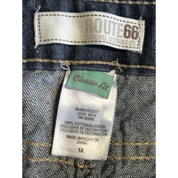 Route 66 Dark Denim Classic Fit Mini Skirt‎ Size 10 Pockets Zip Embroidered - Image 4