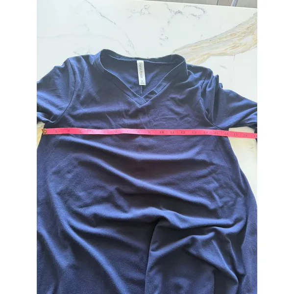 Zenana Premium Navy Blue V-Neck Swing Dress with Pockets 3/4‎ Sleeve Small - Image 5