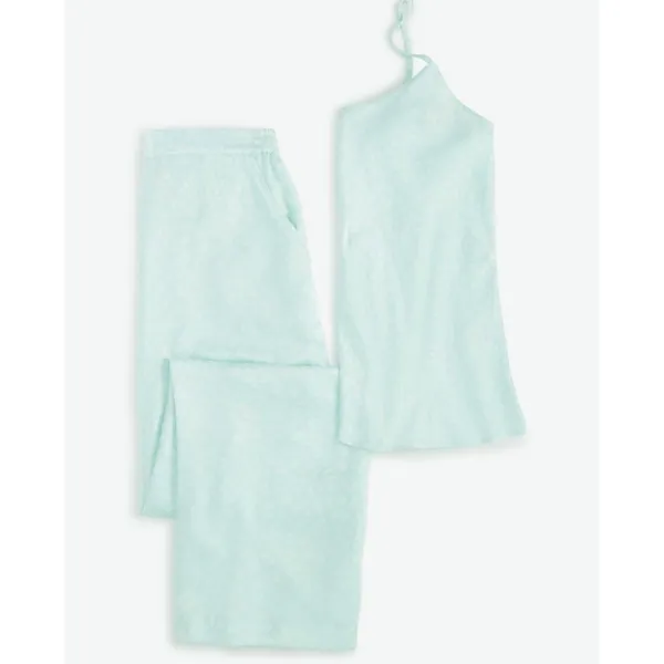 Brand New State of Day Women's Size Small Light Wash Green 2 Piece Lounge Set - Image 3