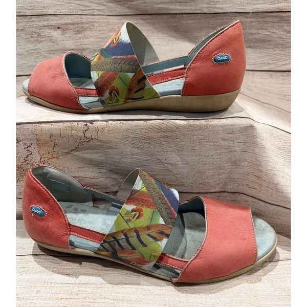 39 (US 8) Cloud Footwear Canary Comfort Sandal Red Safari Caliber Leather - Image 2