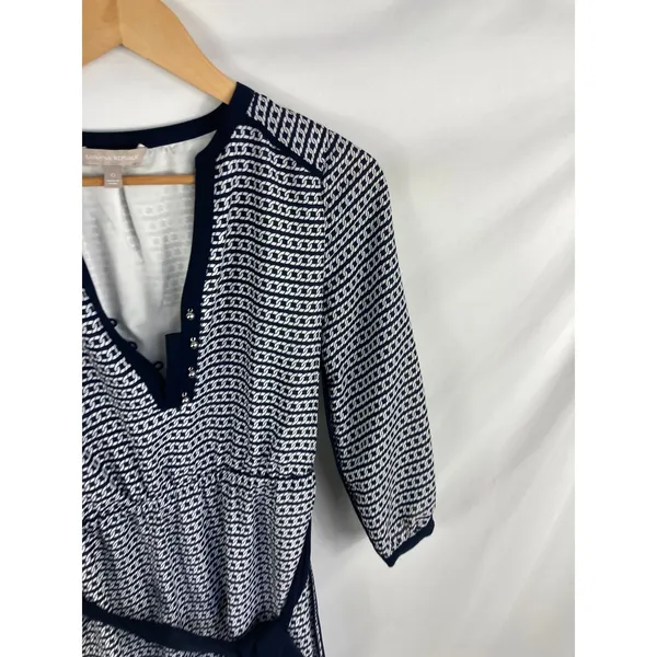 Banana Republic Chain Riveria Dress Tie Waist V Neck Size 0 - Image 3