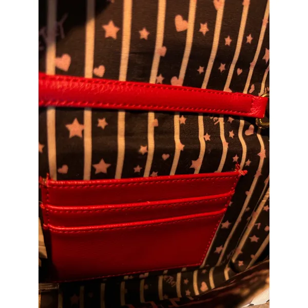 Luv Betsey Johnson Heart Polka Dot Crossbody Bag with Coin Purse Black Red - Image 6