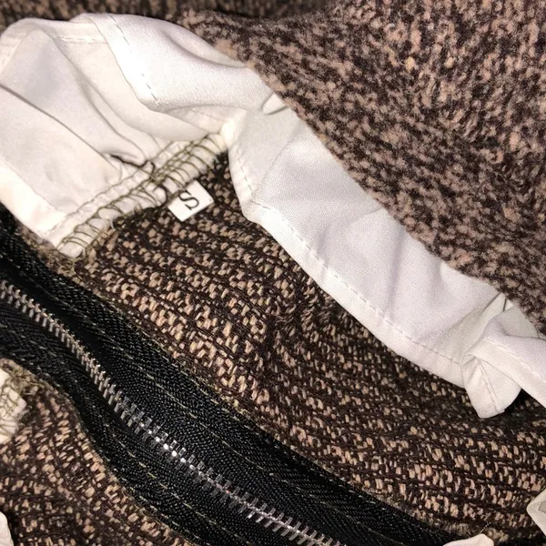 Small brown high neck boho ruffle sweater - Image 8