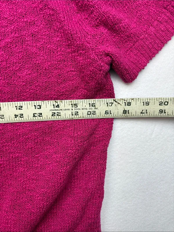 J. Crew size small knit Short-Sleeve Button Cardigan sweater purple pink Fuschia - Image 4