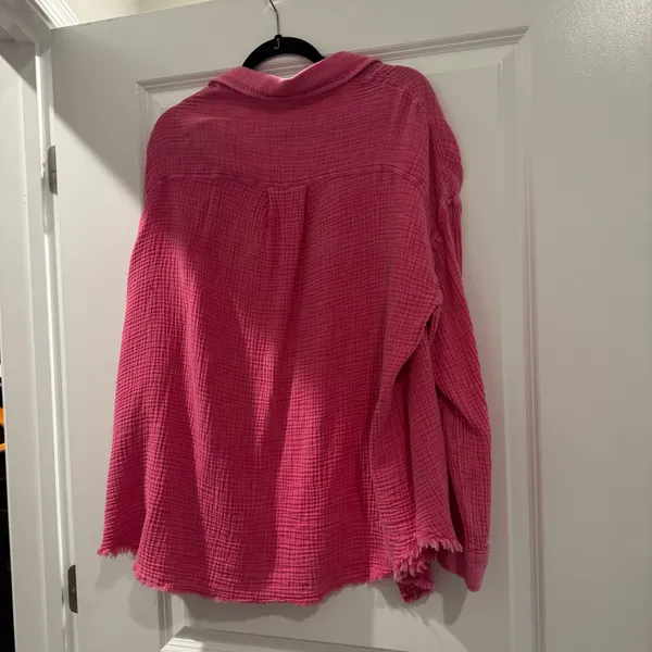 pink oversized button up Size L - Image 3
