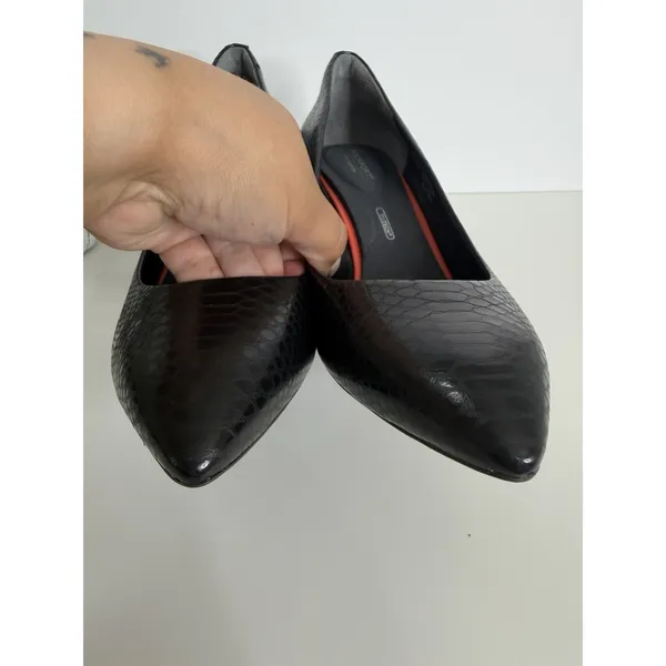 Rockport Total Motion Pointy‎ Toe Leather Croc Heels 9.5 Workwear Office - Image 2