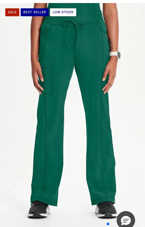 Cherokee Infinity Scrub Set Top & Bottom Medium Hunter Green - Image 2
