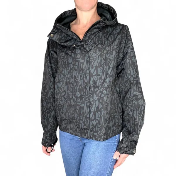 Traj3ctory Black Abstract Hooded Track Rain Athletic Hooded Jacket Size M - Image 7