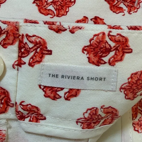 Ann Taylor Loft Riviera Floral Block Print Shorts • Red + White Chino Size 8 - Image 7