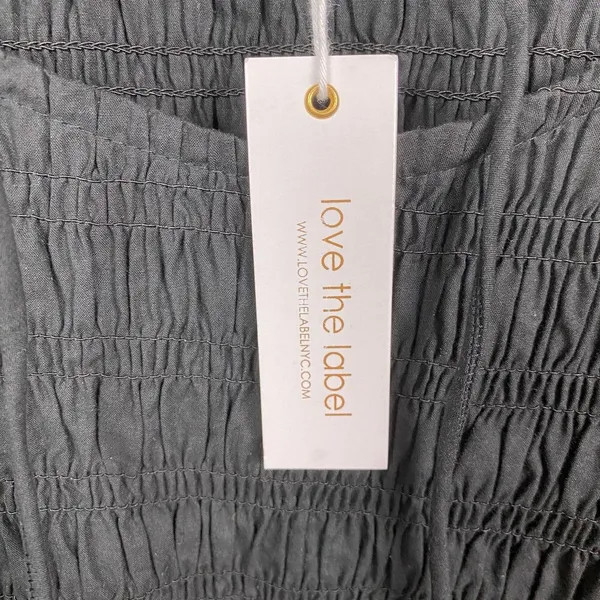 Love The Label Anthropologie Black Smocked Puff Sleeve Blouse Sz.S NWT - Image 10