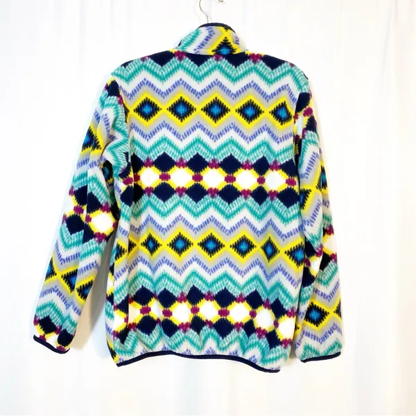 Patagonia Synchilla Retro Timber Twist Navy Blue Fleece Snap T Pullover Sweater - Image 6