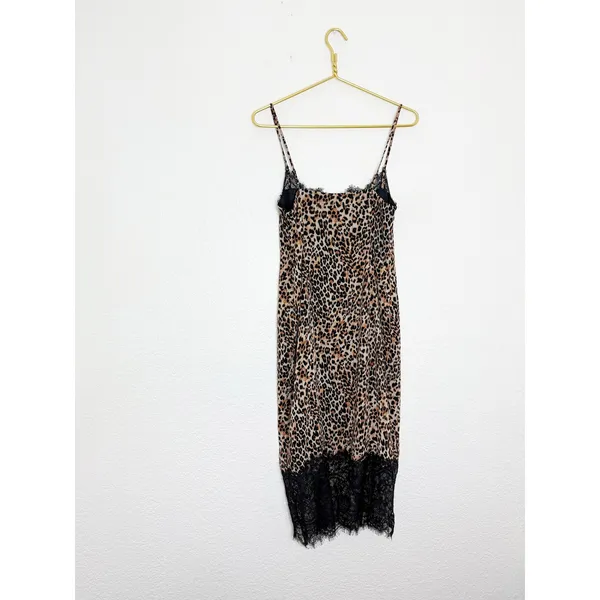 Revolve Loba Jacinta Slip Midi Dress Size Medium Leopard Lace Cocktail Wedding - Image 14