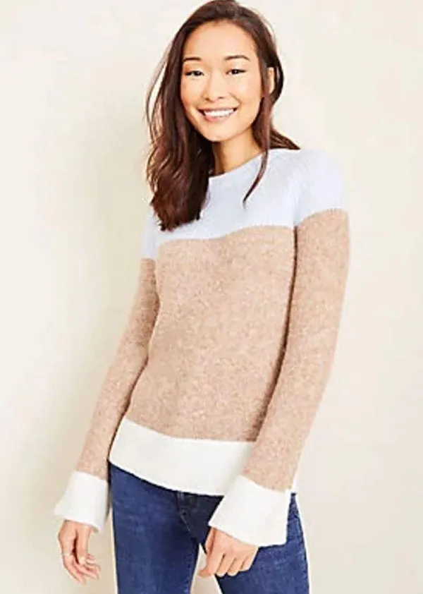 Ann Taylor Colorblock Flare Sleeve Sweater - Image 7