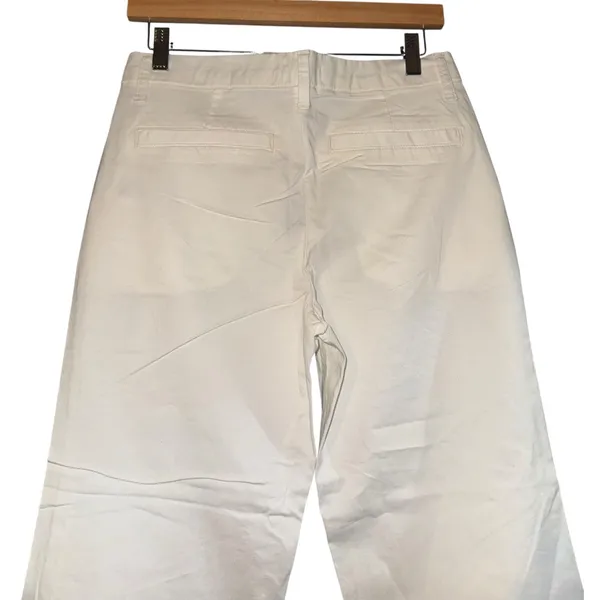NWT Outerknown Pants Womens 4 White‎ Cream Wide Leg Flare Organic Cotton Beach - Image 5