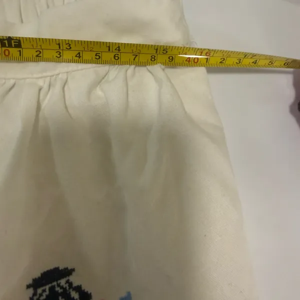 Lele White Embroidered Tiered Maxi Skirt Linen Blend Large - Image 4