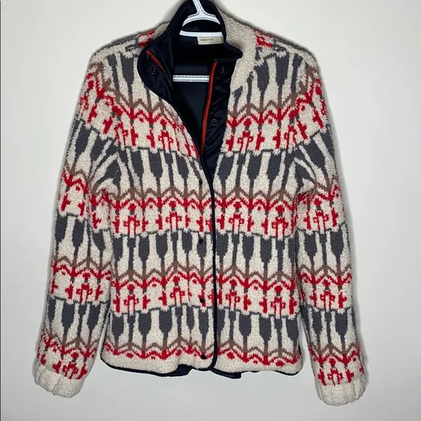 Sleeping on Snow fair isle paneled Sherpa jacket size S - Image 2