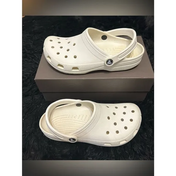 CROCS white clogs mules sandals shoes women’s 9 / mens 7 Preowned - Image 7