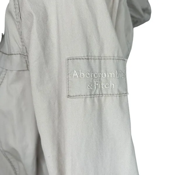 A&F Womens Size S Tan Hoodie Snap Jacket‎ Cotton Abercrombie Fitch - Image 3