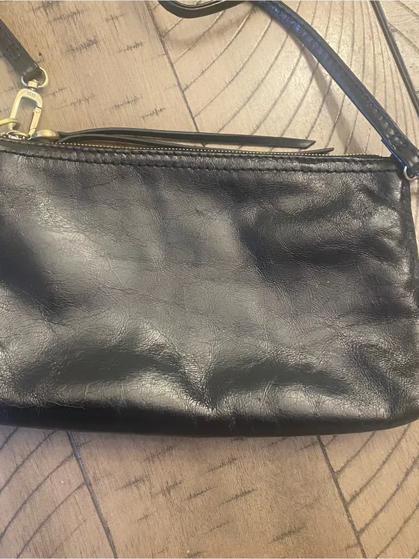 Hobo Polished Leather 3 In 1 Bag in Black - Image 2