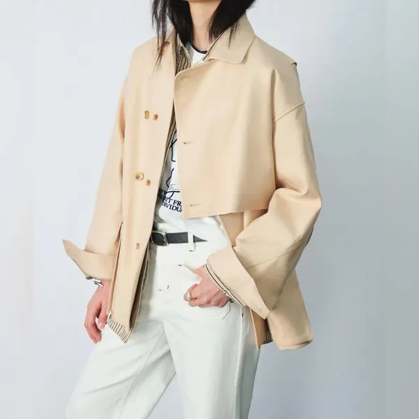 Urban Revivo Women’s Beige Trench Coat Size S - Image 2