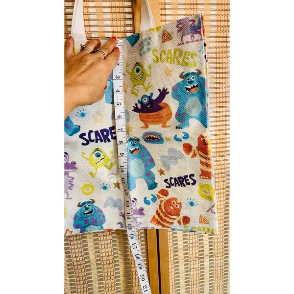 Disney Pixar Monsters Inc all over print canvas tote shopping bag - Image 3