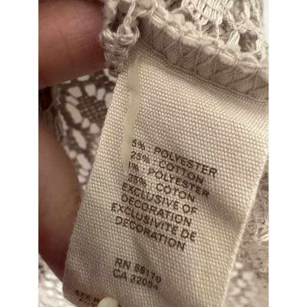 Free People New Romantics Open Crochet Fringe Top Size Small - Image 9
