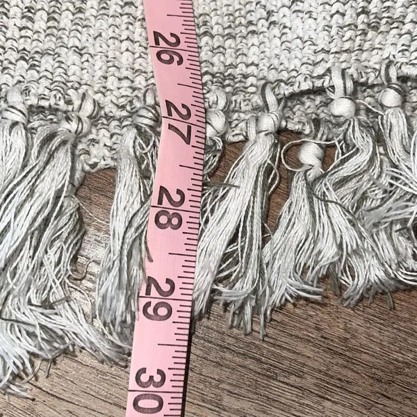 LOFT Outlet Womens Cotton Fringe Hem Open Front Cardigan Sweater Gray Size Small - Image 7