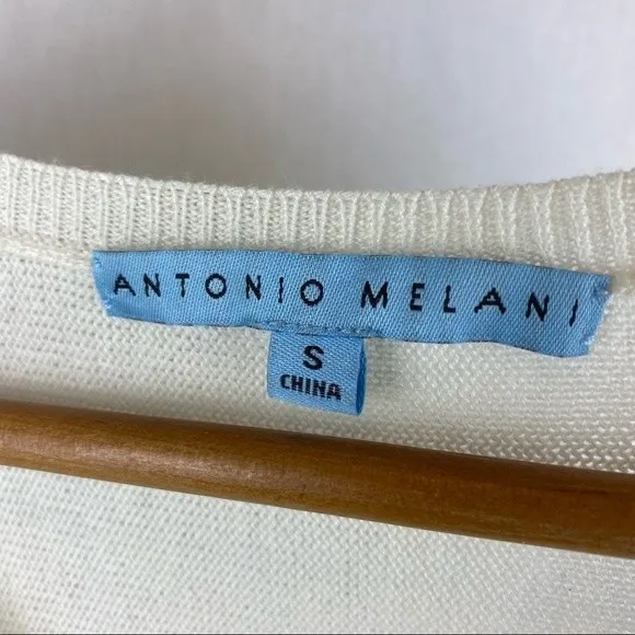 Antonio Melani Wool Blend Ivory Half Sleeve Light Weight Oversize Fit Sweater S - Image 6
