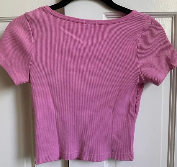 Brandy Melville Bubblegum Pink Zelle Top - Image 3