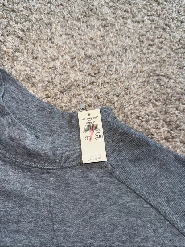Aerie - Mock Neck Long Sleeve T-Shirt - M, Gray (NWT) - Image 4
