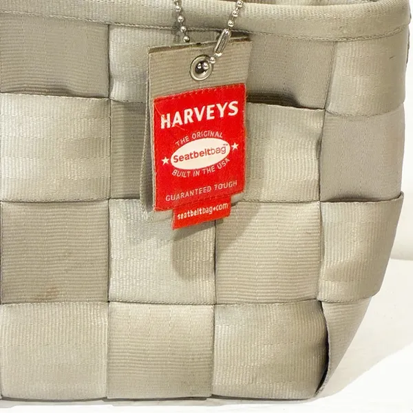 Harveys Seatbelt Beige Tote Shoulder Bag Champagne Color‎ Woven - Image 2