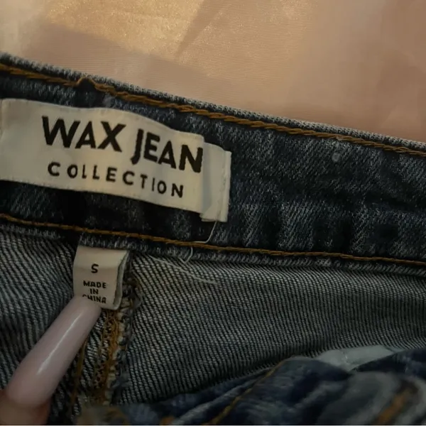 Wax Jean Blue Distressed Jean Shorts - Image 3
