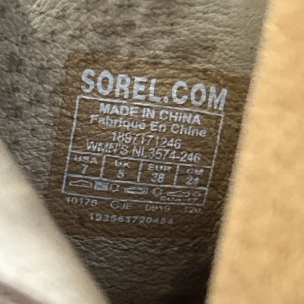 Sorel Nadia Ankle Booties Womens 7 Stacked Block Heel Peep Toe Leather Beige - Image 10