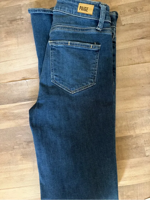 PAIGE Laurel Canyon Jeans Size 25 Dark Wash Bootcut Flare Stretch Denim - Image 2