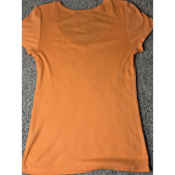 Ralph Lauren Sport Womens Orange Cotton V-Neck Short Sleeve T-Shirt L - Image 5