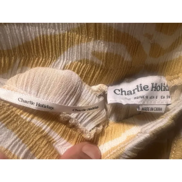 Anthropologie Charming Charlie Beige Zebra Print Wide Leg Boho Pants Size Small - Image 7