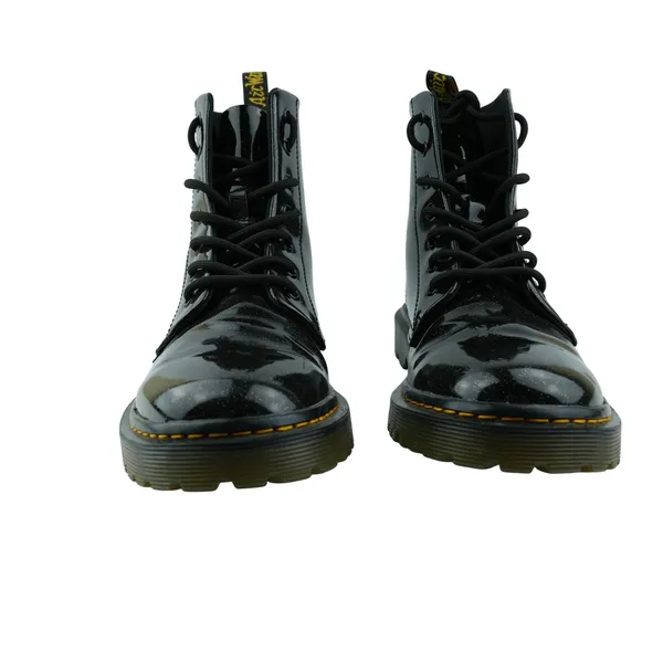 Dr‎ Martens Luana Combat Boots Womens 10 Black Patent Leather Glitter Sparkle - Image 4