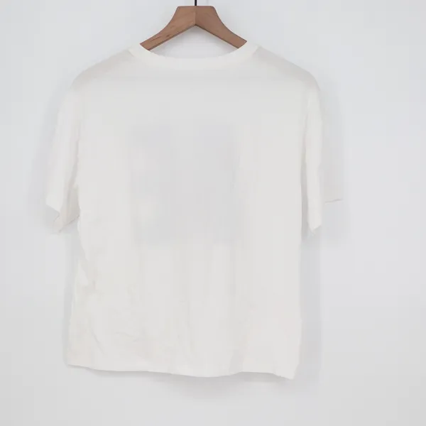 American Eagle White Graphic T-Shirt Navy AE Logo Pink Eagle Stitching Mens M - Image 4