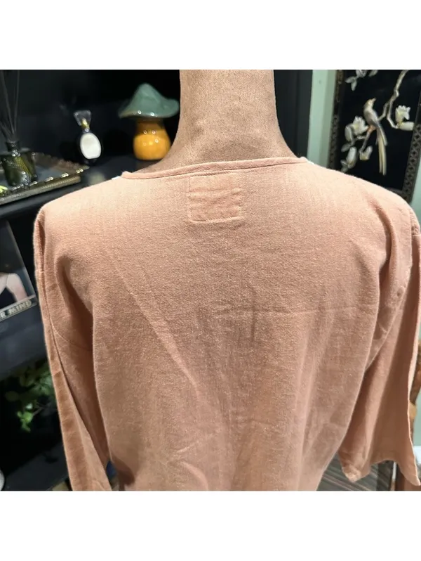 Bird Thai Artisan Embroidered Boho Tunic – 100% Cotton – Size L - Image 9