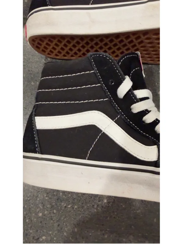 Women's Vans Sk8-Hi Black White Sneakers Size 8 - Image 13