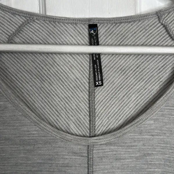 Kuhl Light Gray Scoop Neck Wool Blend Arden Shirt W1490 Sz XS - Image 3