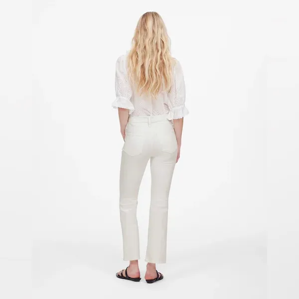 Madewell Kick Out‎ Crop Jeans Flare Denim Pure White NWT Size 33 (US 16) - Image 2