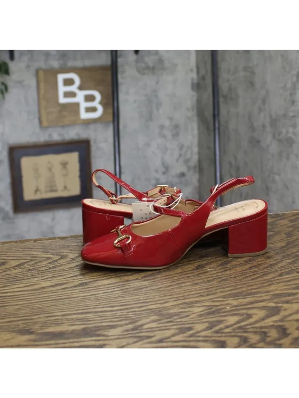 A New Day Womens Lucky Square Toe Mary Jane Heels Block 94305218 Red 6.5M - Image 7