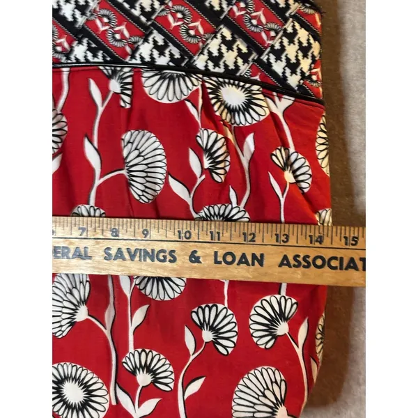 Vera Bradley Deco Daisy Retired 2011 Red Black White Floral Geometric Tote - Image 4
